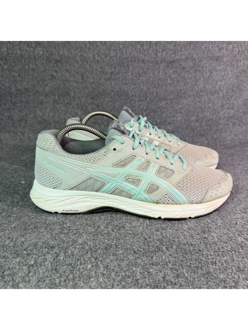 ASICS GEL-Contend 4 Shoes Womens Size 9.5 Gray Aqua Running Sneakers 1012A234 - Picture 2 of 9